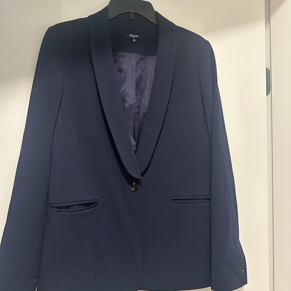 Madewell Women’s Dark Navy Shawl-Collar Tuxedo Blazer